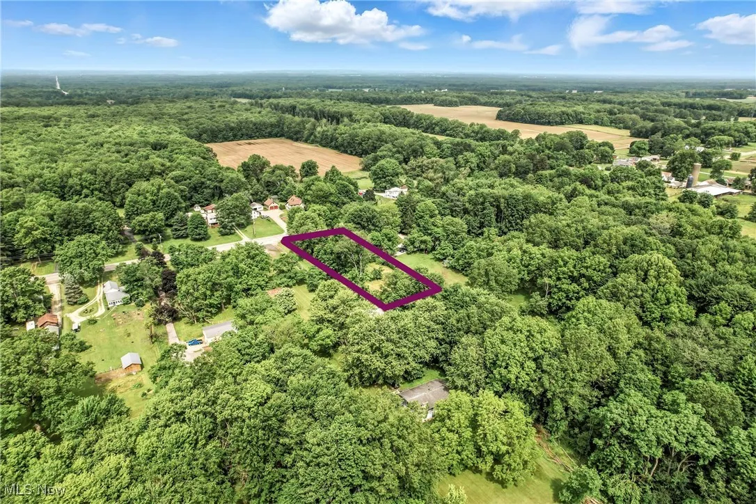 View of property location featuring a forest and property parcel outlined