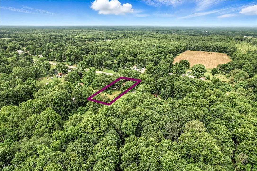 View of property location featuring a forest and property boundaries highlighted
