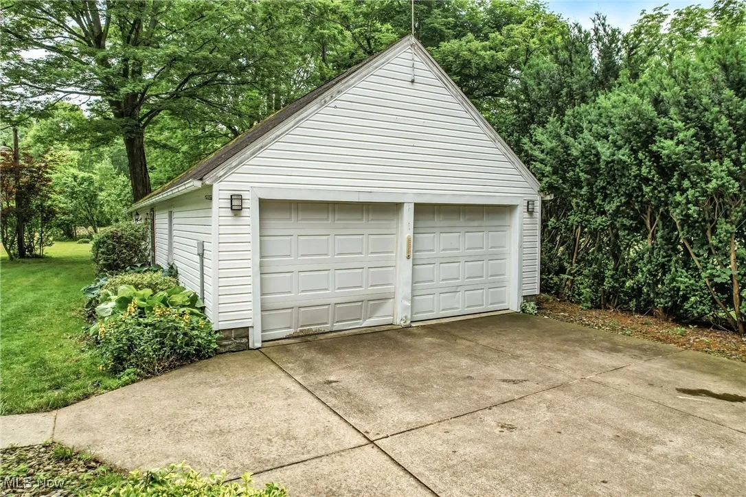 View of detached garage