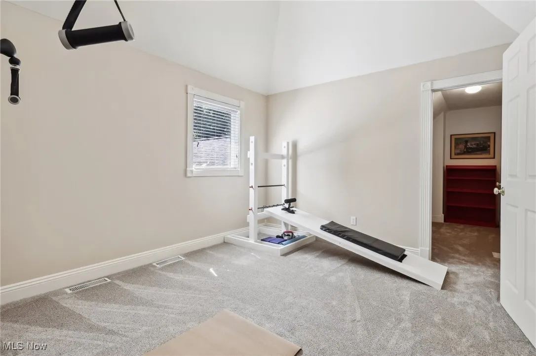 Coffered Ceiling in this Expansive Newly Painted Bedroom & Large Walk In Closet