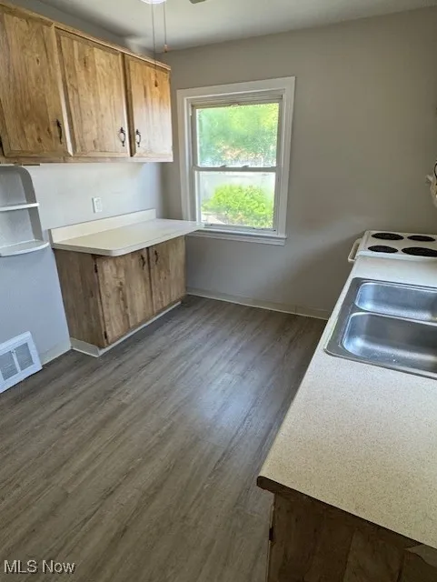 Kitchen with vinyl flooring