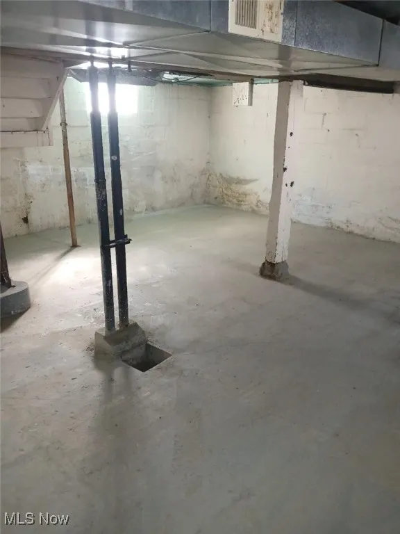 View of unfinished below grade area
