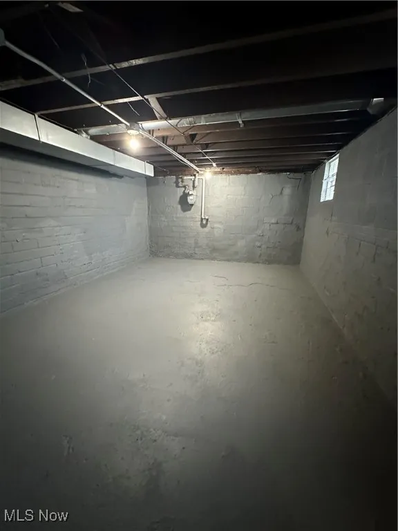 View of below grade area