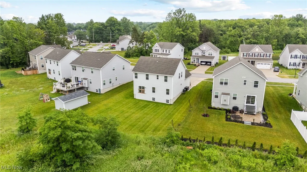 Aerial perspective of suburban area