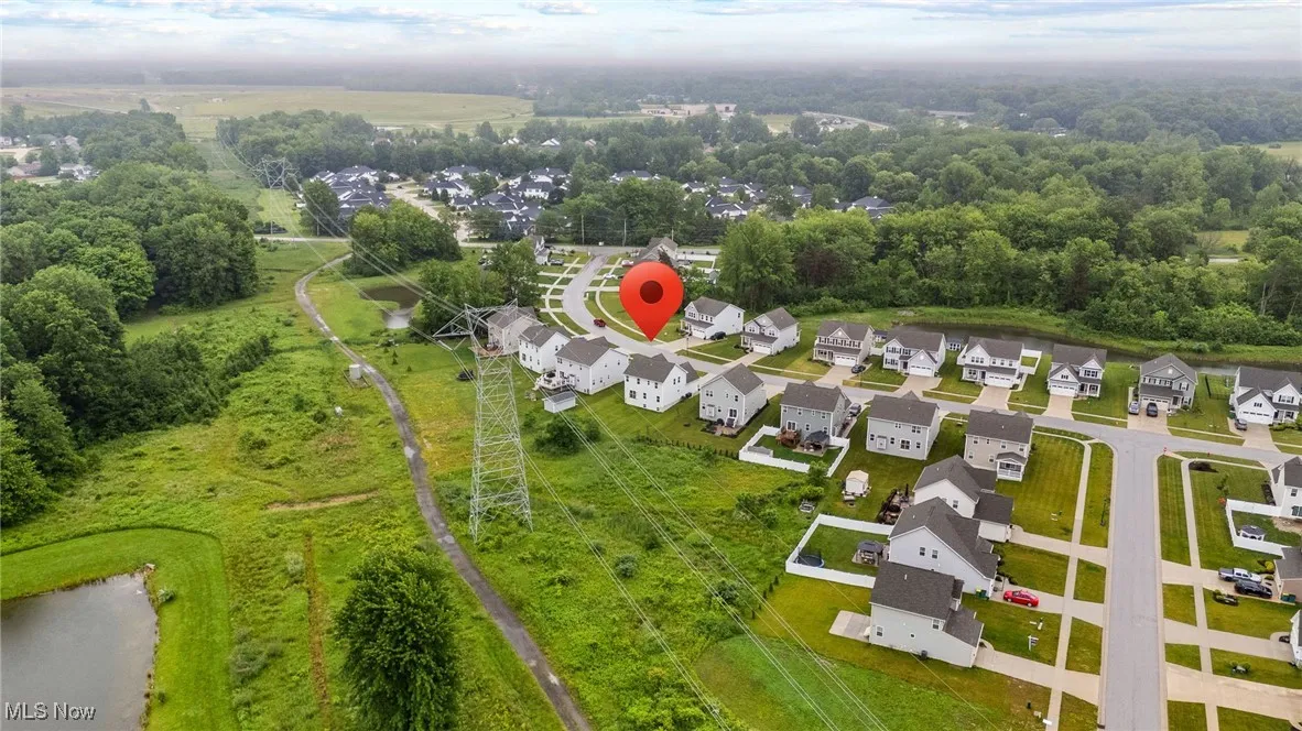 Aerial perspective of suburban area