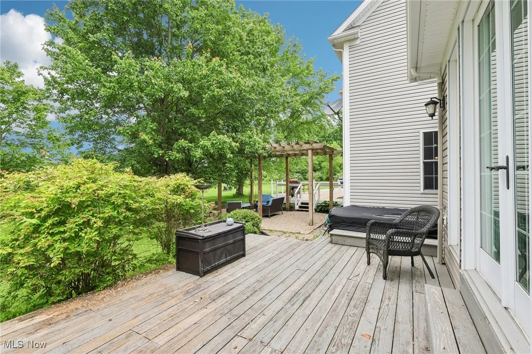 The deck and hot tub area off the primary bedroom.