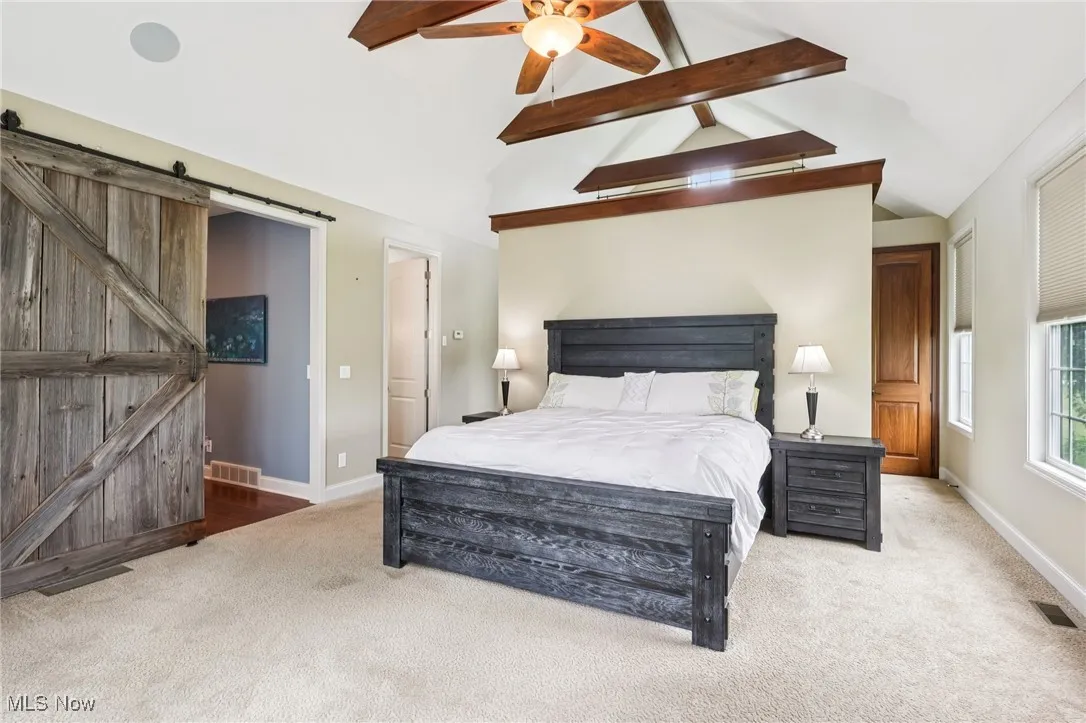 The sliding door leads to the owner's sitting room.