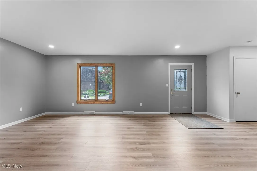 Entryway featuring recessed lighting and light wood-type flooring