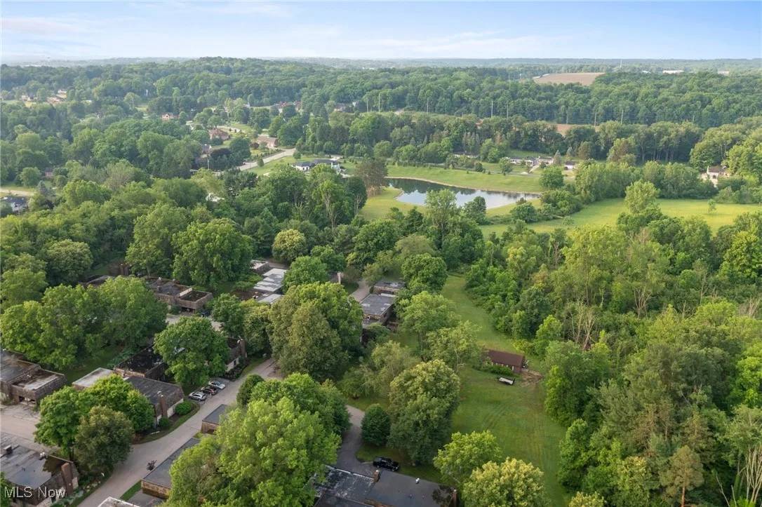 Aerial view of a large body of water