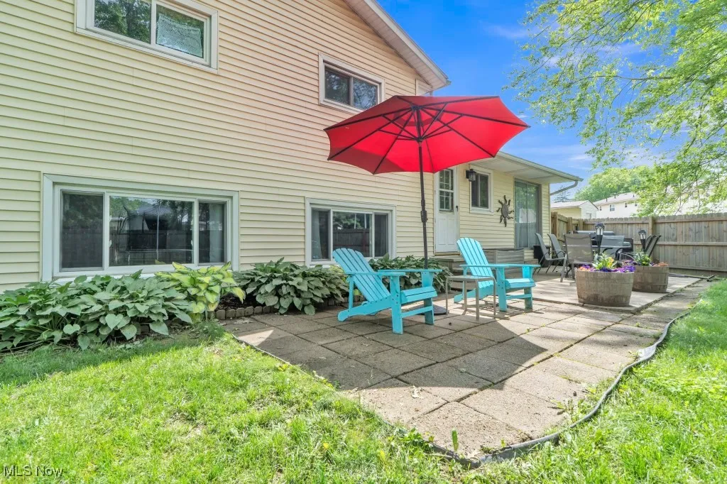 Back of house with a patio