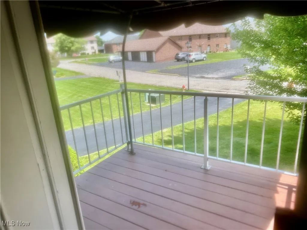 Covered wood balcony