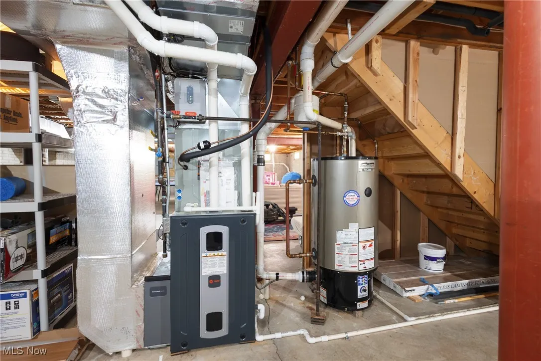 Utility room featuring HVAC system.