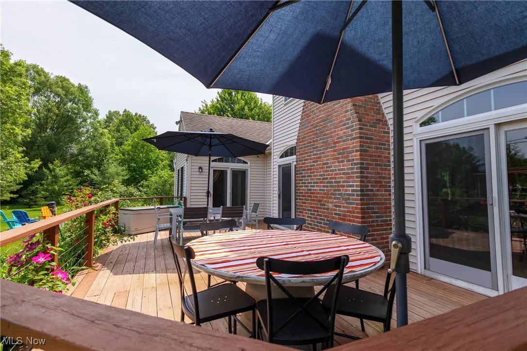 Wooden deck with outdoor dining area