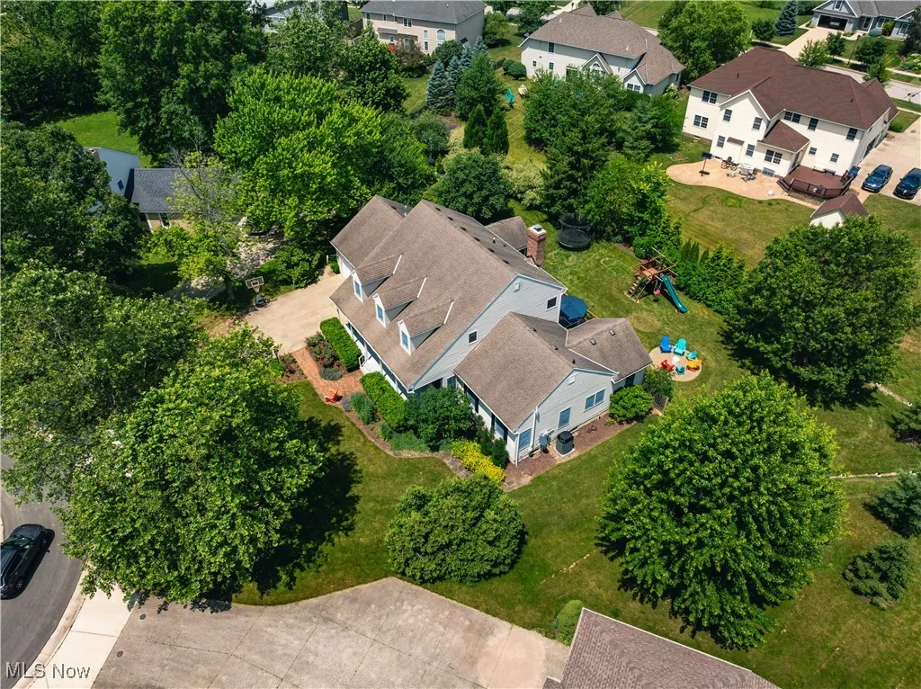 Aerial view of residential area