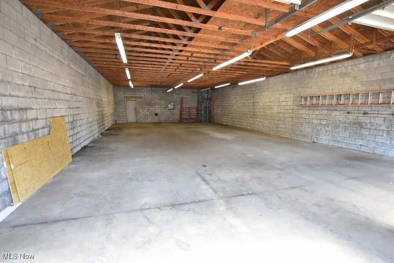 Here is a view of the inside of the 3 bay garage