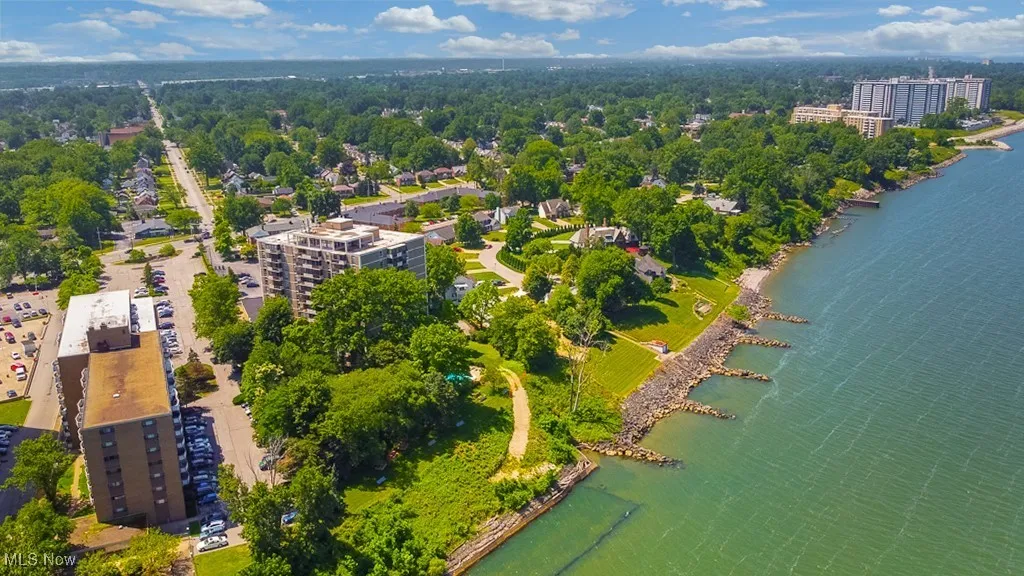 Bird's eye view of a large body of water