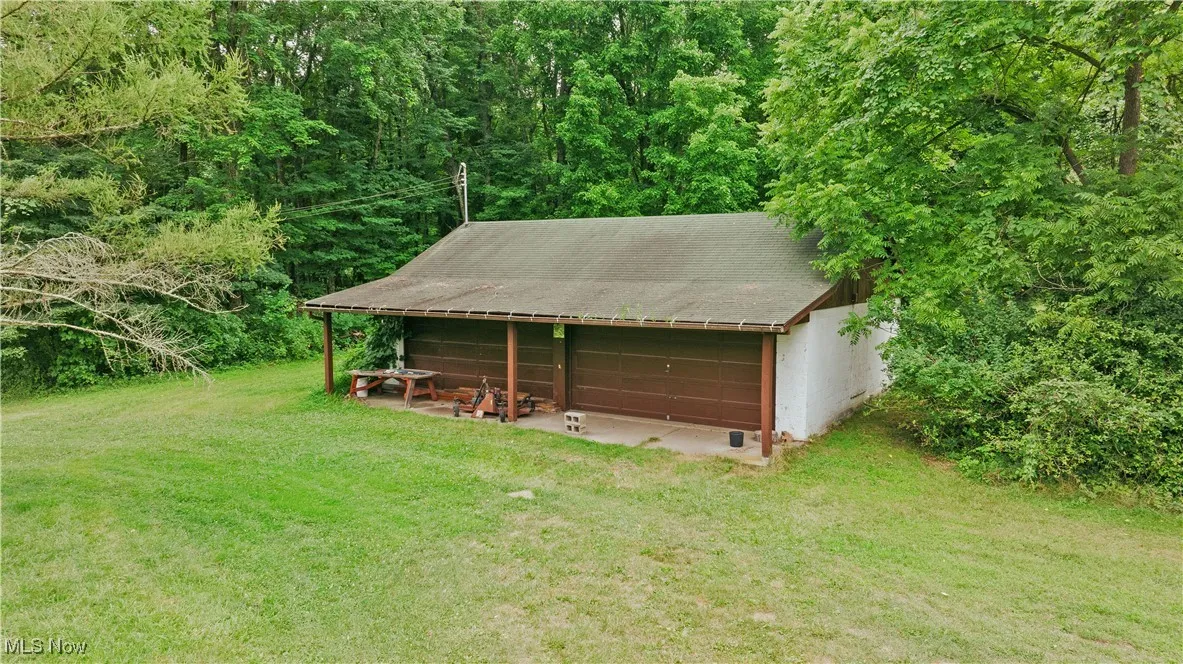 Garage with a yard
