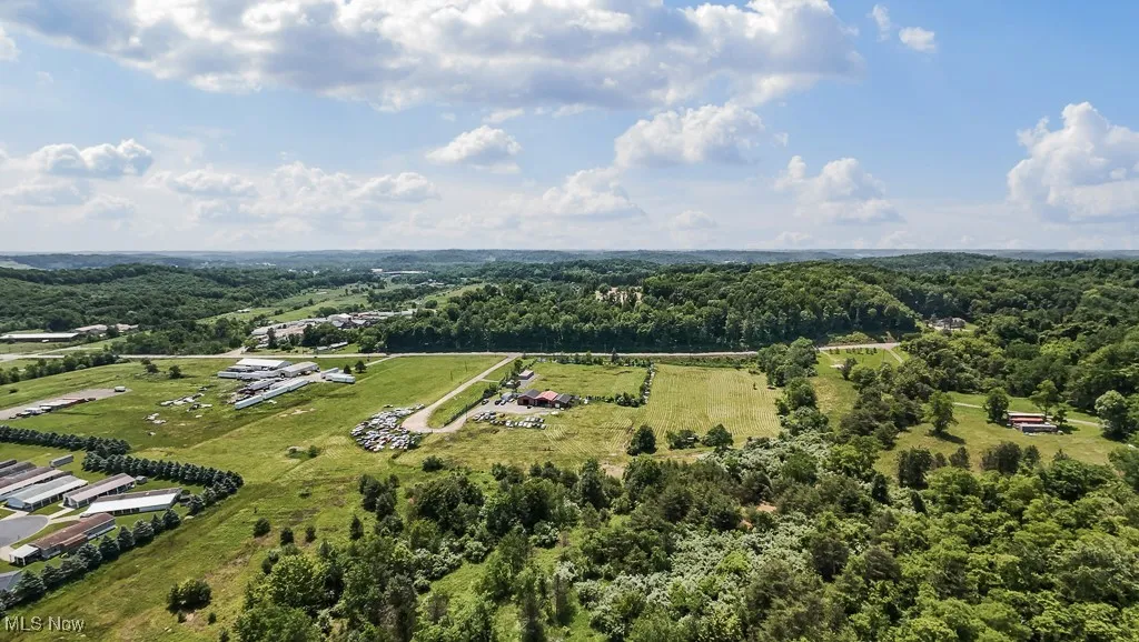Bird's eye view of a heavily wooded area