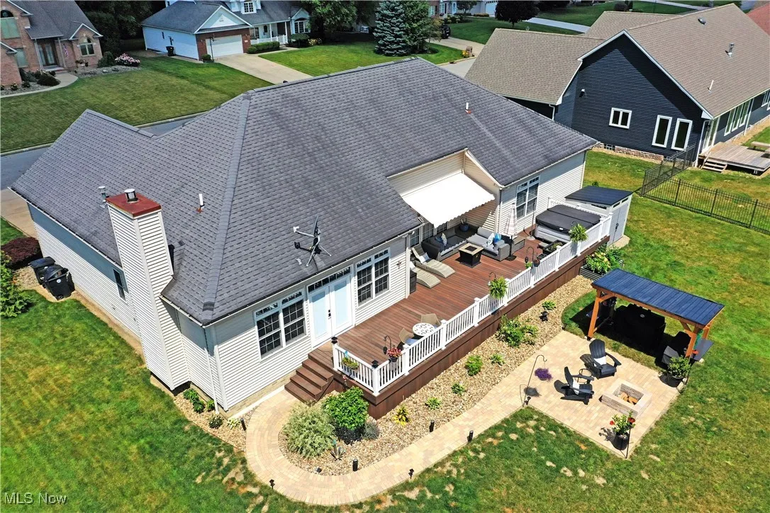 Aerial perspective of suburban area