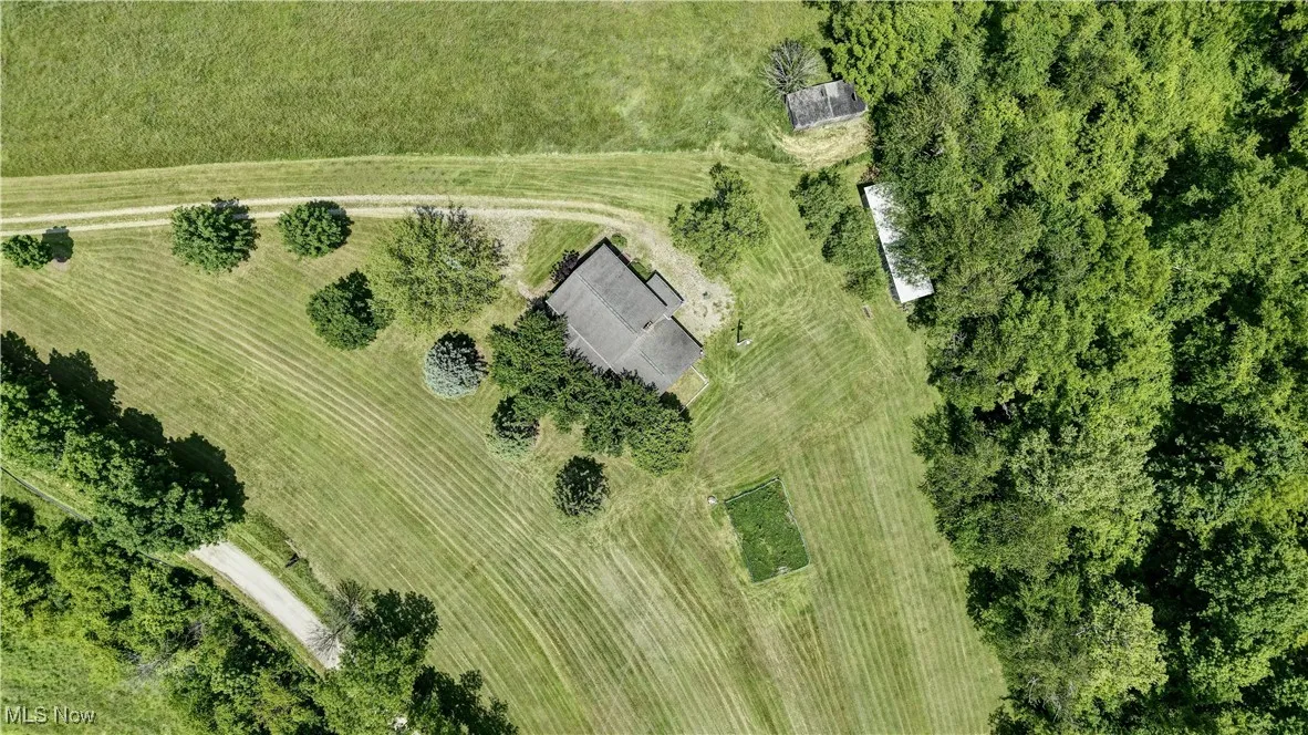 Aerial view of sparsely populated area