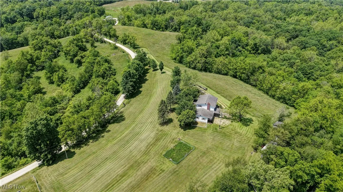 Aerial view of sparsely populated area