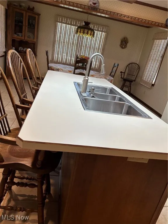 Features island and breakfast nook