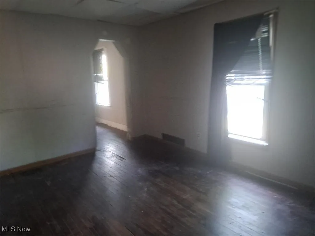 Empty room featuring wood-type flooring and healthy amount of natural light