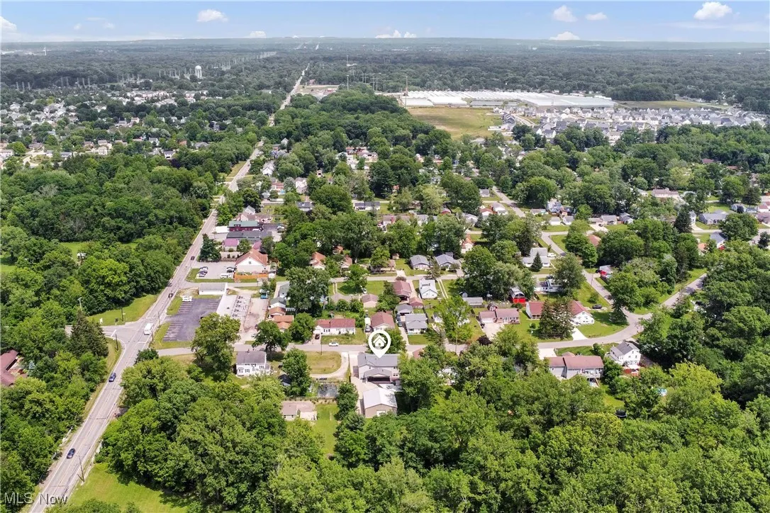 Aerial view of neighborhood