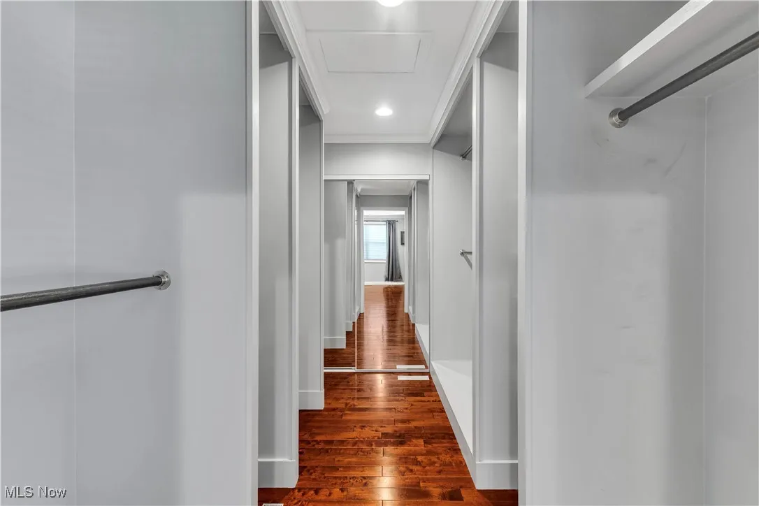 Walk in closet for the second floor primary suite