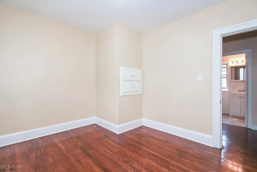 Empty room with wood finished floors