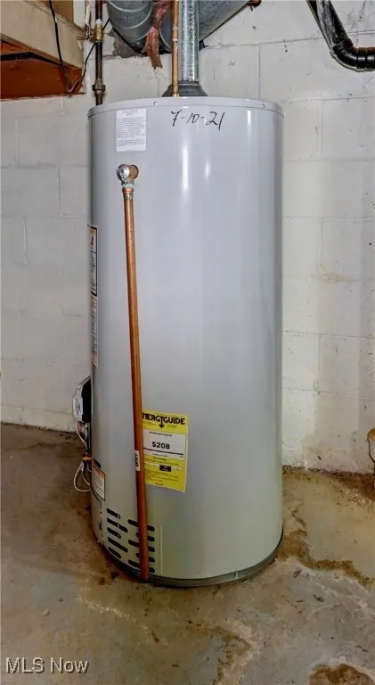 Utilities featuring gas water heater