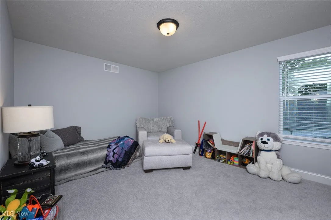 Bedroom with carpet