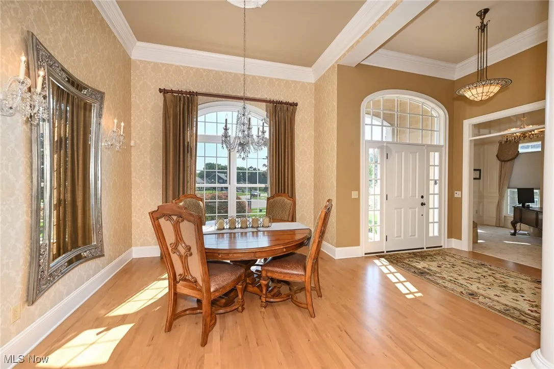 Dining area off living room.