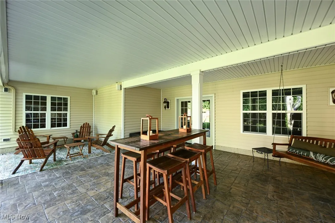 Lower level covered patio.