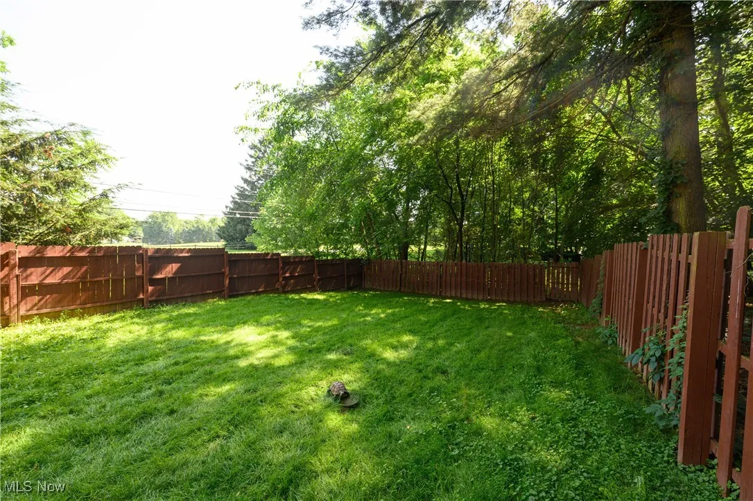 View of fenced backyard