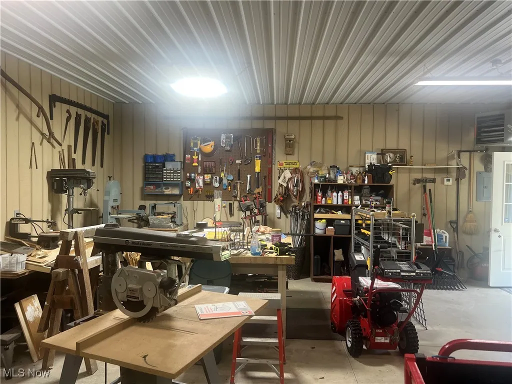 Inside of detached garage