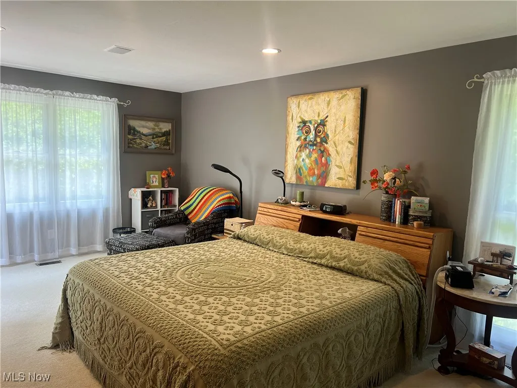 Bedroom featuring carpet flooring and recessed lighting
