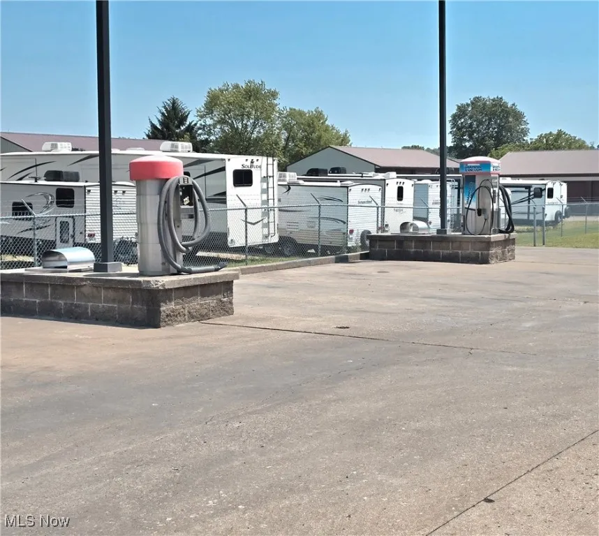 View of car wash vacuums