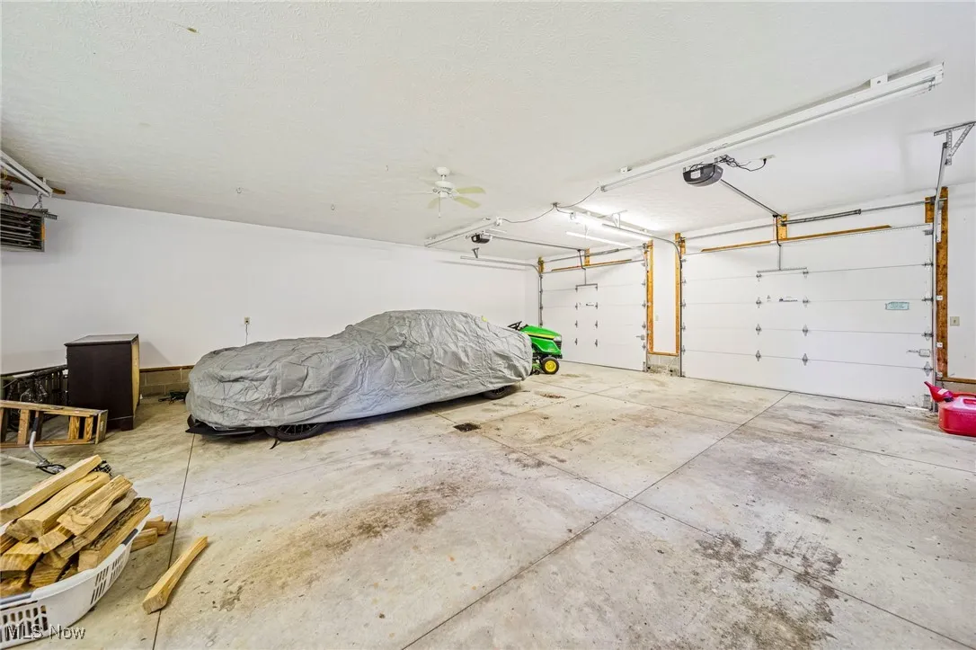 Interior of heated detached 4 car garage.
