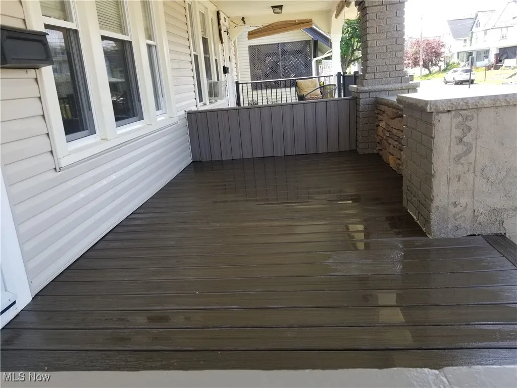 View of wooden deck