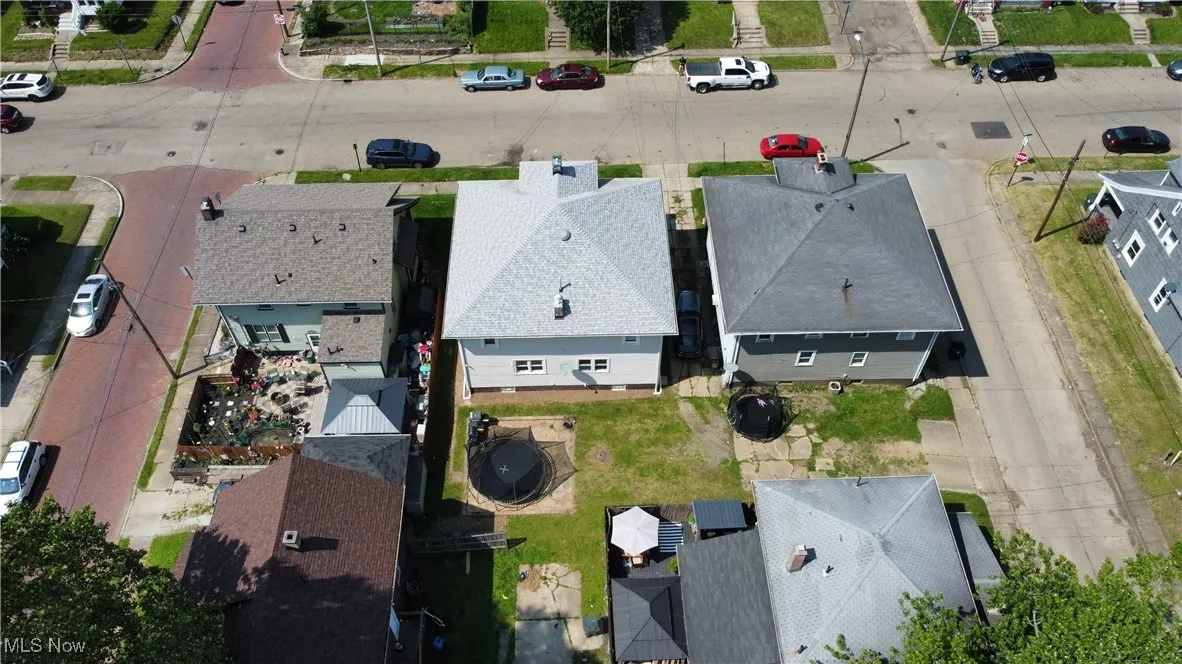 Aerial perspective of suburban area