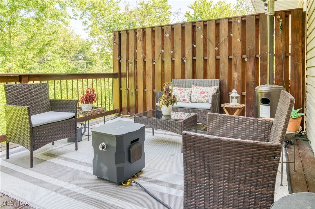 Deck featuring outdoor lounge area and a patio