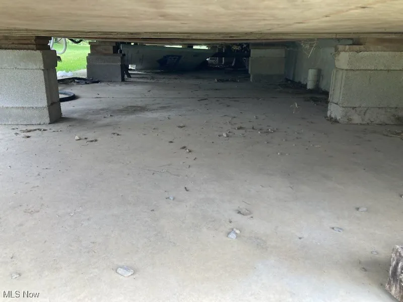 Inside crawl space