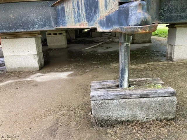 Inside crawl space