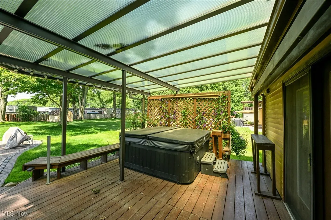 Deck with a hot tub