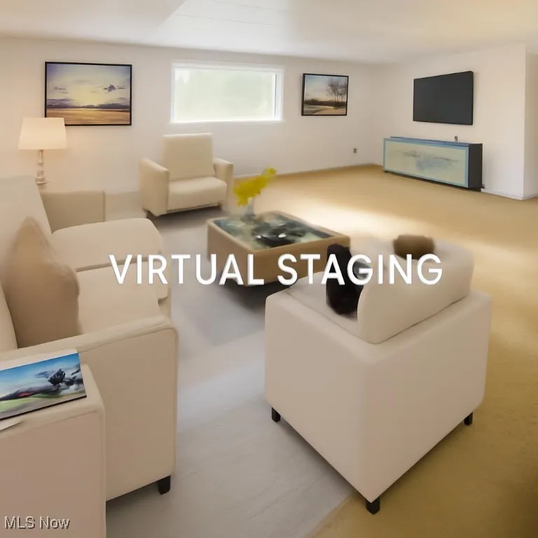 Living area featuring carpet floors