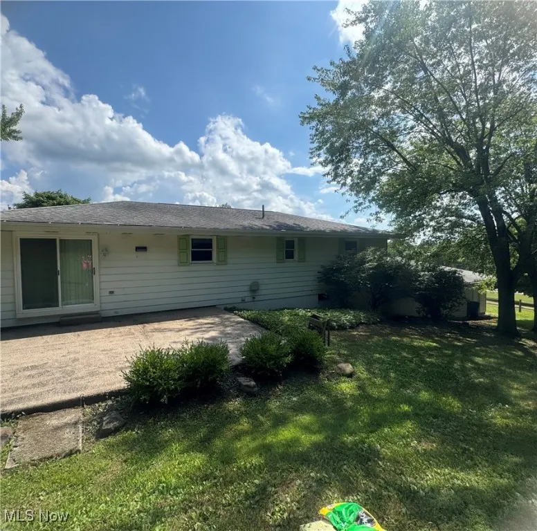 Rear view of property featuring a patio area and a yard