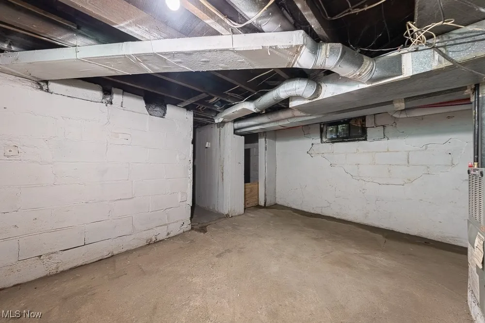 View of unfinished below grade area