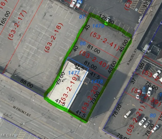 Map / location with property parcel outlined