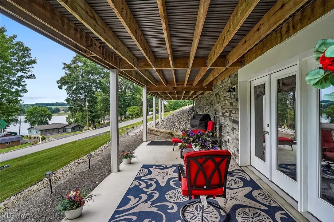 View of patio featuring french doors